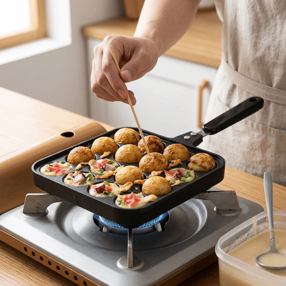 Takoyaki Pan Cast - Сковорода для такояки на 16 отверстий,