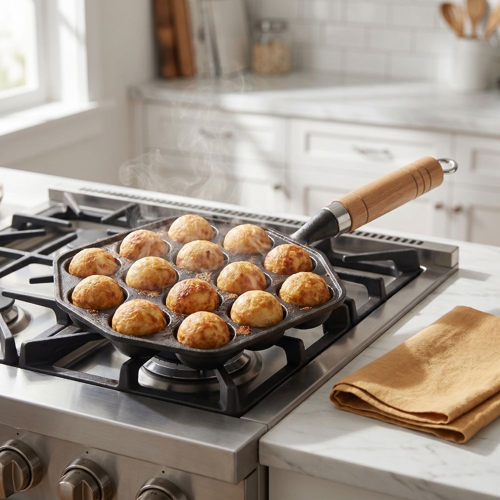 Takoyaki Pan Cast - Чугунная форма для такояки с антипригарным