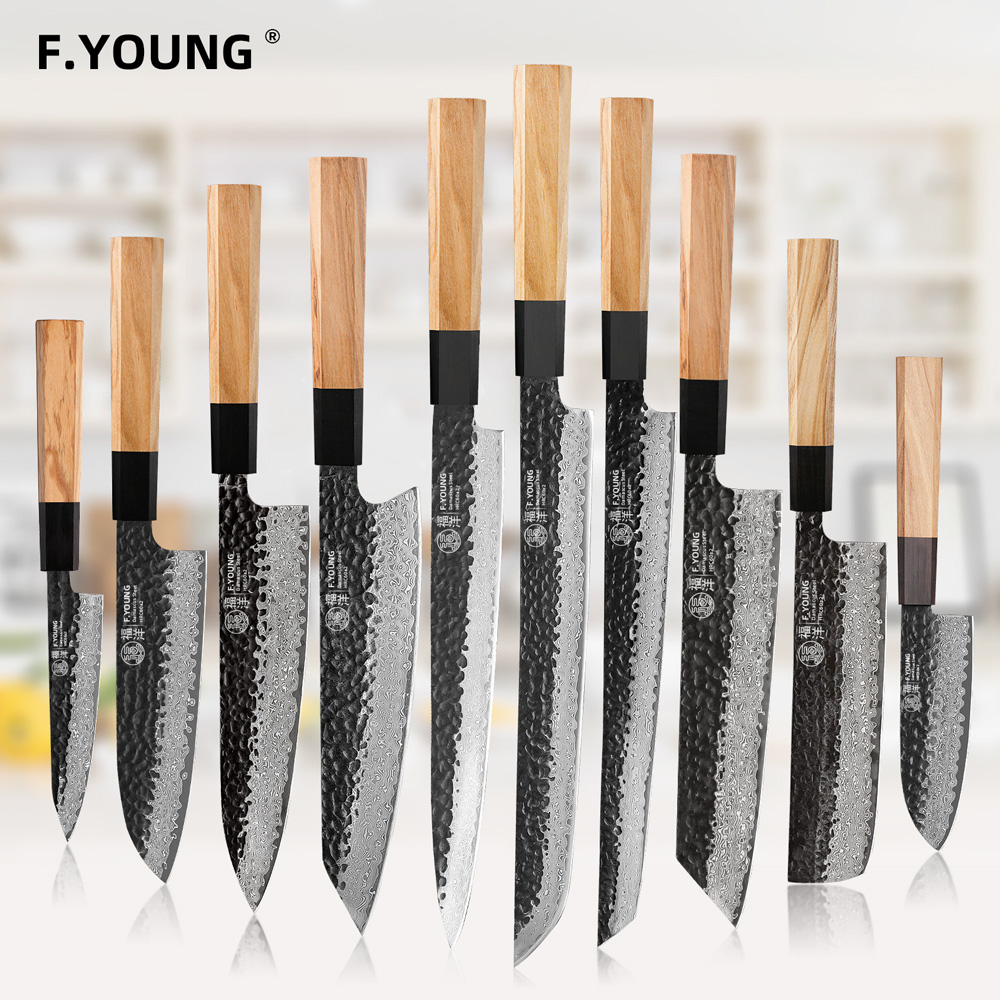 F.YOUNG Кухонные ножи из дамас – обзор и цена Wok Carbon Steel